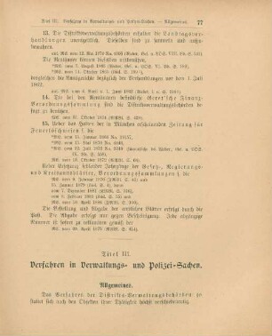 Titel III. Verfahren in Verwaltungs- und Polizei-Sachen