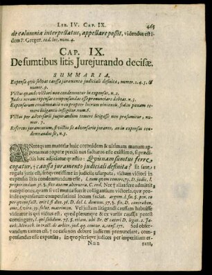 Cap. IX. De sumtibus litis Iureiurando decisae.