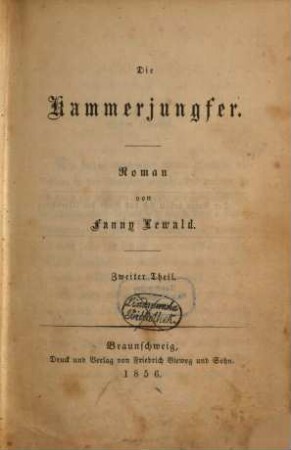 Die Kammerjungfer : Roman von Fanny Lewald, 2