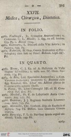 XXVII. Medica, Chirugica, Diaetetica