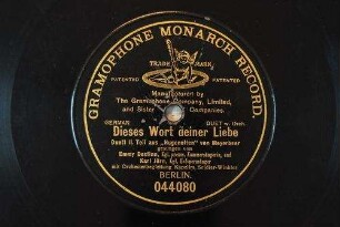 Dieses Wort deiner Liebe : Duett II. Teil aus "Hugenotten" / von Meyerbeer