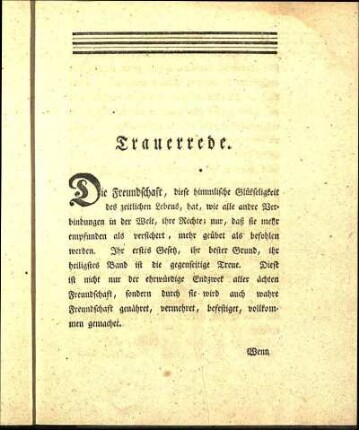 Trauerrede.