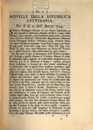 Novelle della repubblica letteraria. 1745