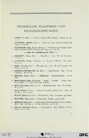 Ölgemälde, Plastiken und Handzeichnungen (Nr. 1-219)