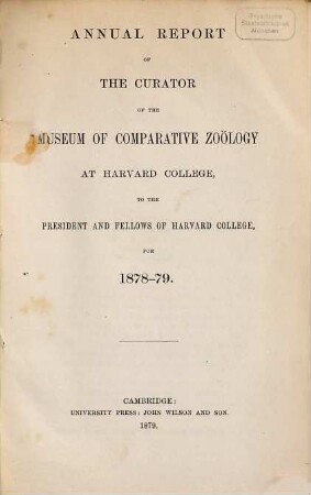 Annual report. 1878/79 (1879)