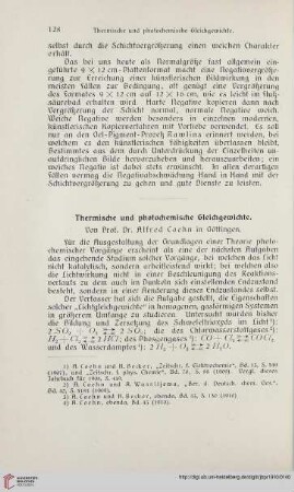 Thermische und photochemische Gleichgewichte