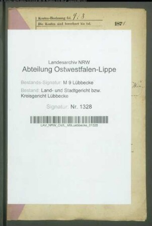 Erblasser: Winkelmann, Marie Henriette, geb. Meier: