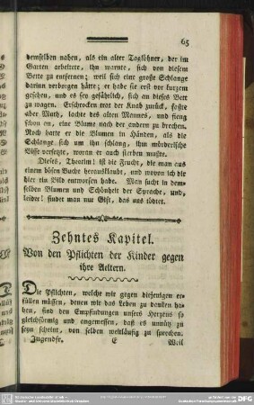 Zehntes Kapitel. Von den Pflichten der Kinder gegen ihre Aeltern