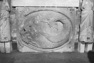 Fragment eines Brunnen: Fisch