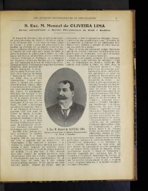 S. Exc. M. Manoel de Oliveira Lima