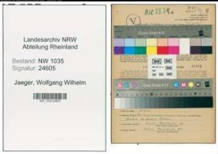 Entnazifizierung Wolfgang Wilhelm Jaeger , geb. 28.02.1921 (Bergbaubeflissener)