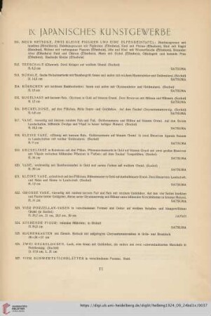 IX. Japanisches Kunstgewerbe (Nr. 511-541)