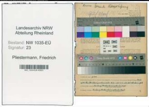 Entnazifizierung Friedrich Pliestermann , geb. 06.10.1903 (Buchhalter)