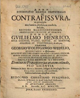 Diss. med. inaug. de contrafissura, ex principiis mechanicis ... deducta