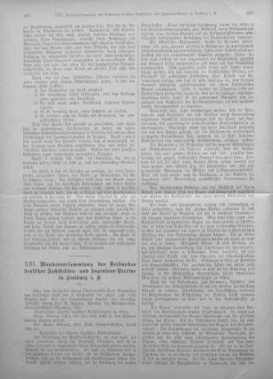 XIII. Wanderversammlung des Verbandes deutscher Archtitekten- und Ingenieur-Vereine in Freiburg i. B.