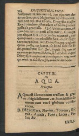 Caput III. De Aqua.