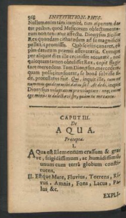 Caput III. De Aqua.