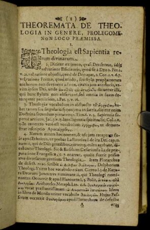 Theoremata De Theologia in Genere [...]