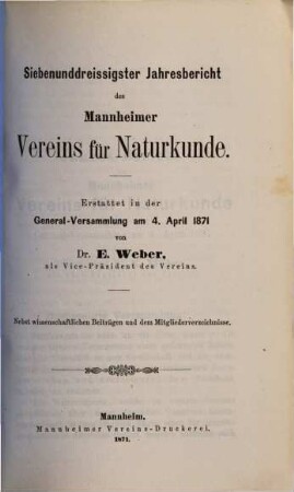 Jahresbericht. 37. 1871