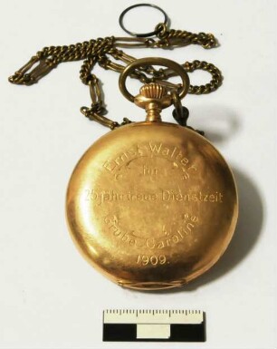 Taschenuhr von Ernst Walter für 25-jährige treue Dienstzeit Grube Caroline