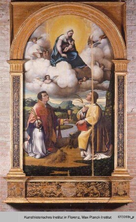 Die Madonna mit Kind und den Heiligen Faustinus und Jovita