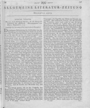 Bürger, G. A.: Lehrbuch der Aesthetik. Bd. 1-2. Hrsg. v. K. Reinhard. Berlin: Schüppel 1825 (Beschluss der im vorigen Stück abgebrochenen Recension)