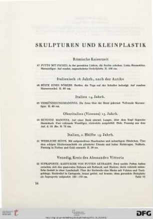 Skulpturen und Kleinplastik (Nr. 47-76)