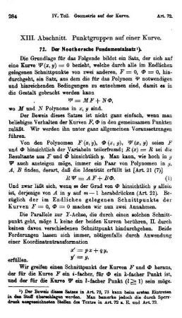 XIII. Abschnitt. Punktgruppen auf einer Kurve