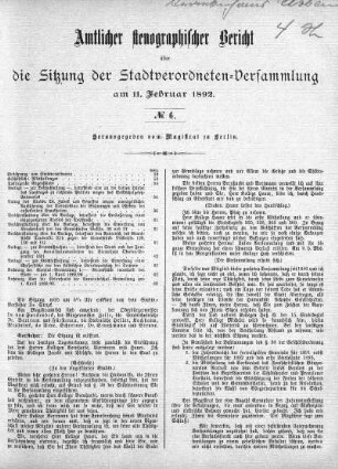 No. 6, 11. Februar 1892