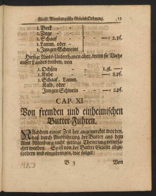 Cap. XI. Von fremden und einheimischen Butter-Fuhren