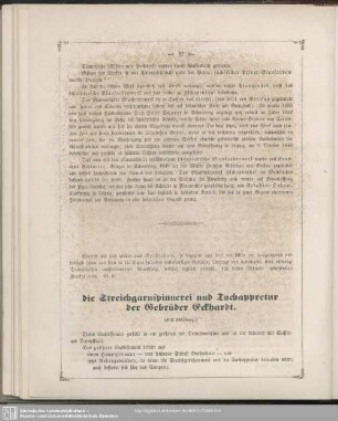 die Streichgarn-Spinnerei und Tuchappreturder Gebrüder Eckhardt