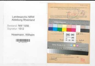 Entnazifizierung Wilhelm Hosemann , geb. 23.04.1899 (Maurer)