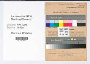 Entnazifizierung Christian Wehmen, geb. 04.12.1892 (Fahrer)