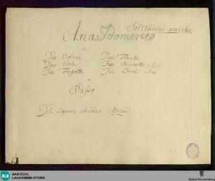 Idomeneo re di Creta. Excerpts - Don Mus.Ms. 1397 : V, orch; KV 366/19