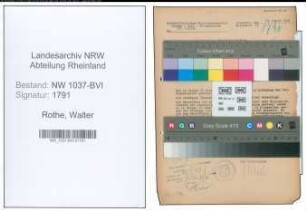 Entnazifizierung Walter Rothe , geb. 21.12.1902 (Kaufm.Angestellter)