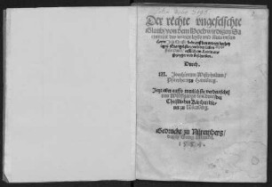 Der rechte vngefelschte Glaub von dem Hochwirdigen Sacrament des waren leybs vnd bluts vnsers Herrn Jesu Christi : bede auß den worten der heyligen Euangelisten vnd des lieben Apostels Pauli erstlich im Latein angezeyget vnd beschrieben