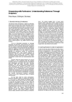 Dispensing with Particulars. Understanding Reference Through Anaphora