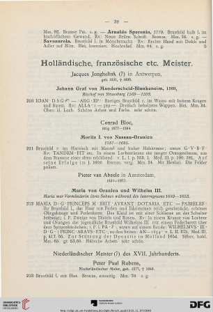 Holländische, französische etc. Meister (Nr. 210-223)