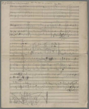 2 Lieder, Excerpts, V, pf - BSB Mus.ms. 23772 : [caption title, added later:] d. l. Willy Kössel zum 29 Sept. 43. Hans Pfitzner