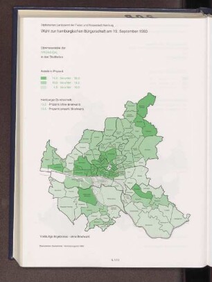 Stimmenanteile der GRÜNE/GAL in den Stadtteilen 1993
