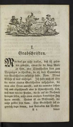 I. Grabschriften