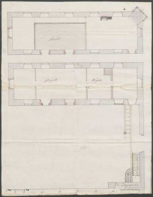Grundriss der Hörsäle und vom angrenzenden Hof