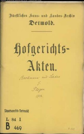Brokmann, Apotheker in Minden und Schöne in Detmold gegen Plöger in Dehlentrup