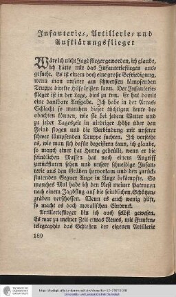 Infanterie- Artillerie und Aufklärungsflieger
