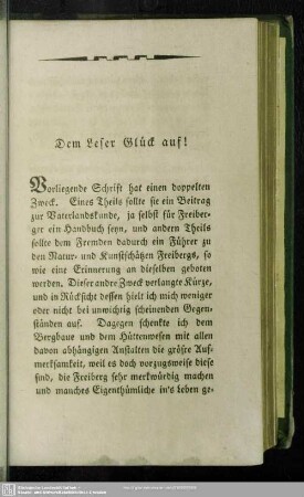 Dem Leser Glück auf!