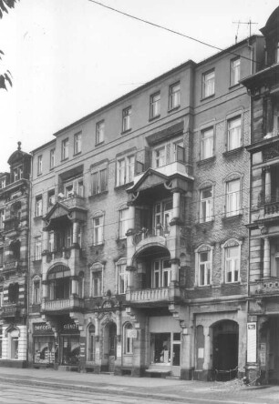 Dresden-Neustadt, Königsbrücker Straße 58. Wohnhaus mit Läden (um 1901). Straßenansicht