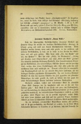 Jeremias Gotthelfs "Anna Bäbi"