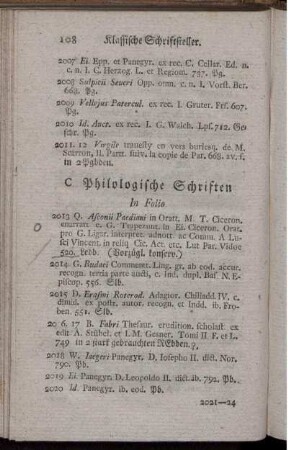 C. Philologische Schriften.