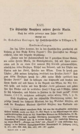 241-266 Die äthiopische Anaphora unserer Herrin Maria : nach der editio princeps vom Jahre 1548