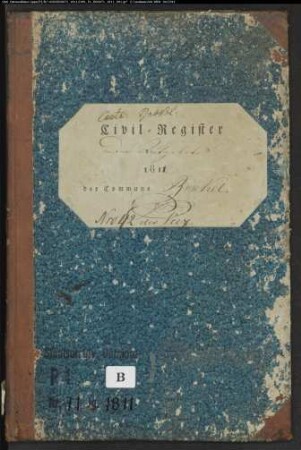 Zivilstandsregister der katholischen Gemeinde Brakel, Kreis Höxter (A 1811) (Gemeinde: Katholische Gemeinde Brakel)